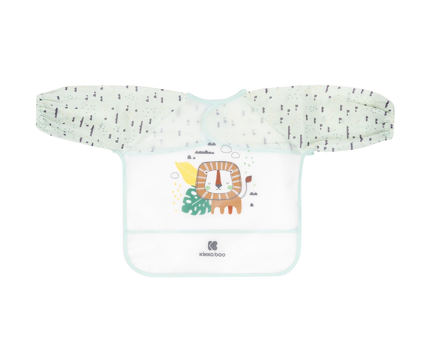 Kikkaboo Babylatz Savanna langarm mit Kr&uuml;melf&auml;nger, wasserdicht, Selbstverschluss hellgr&uuml;n - Bild 1