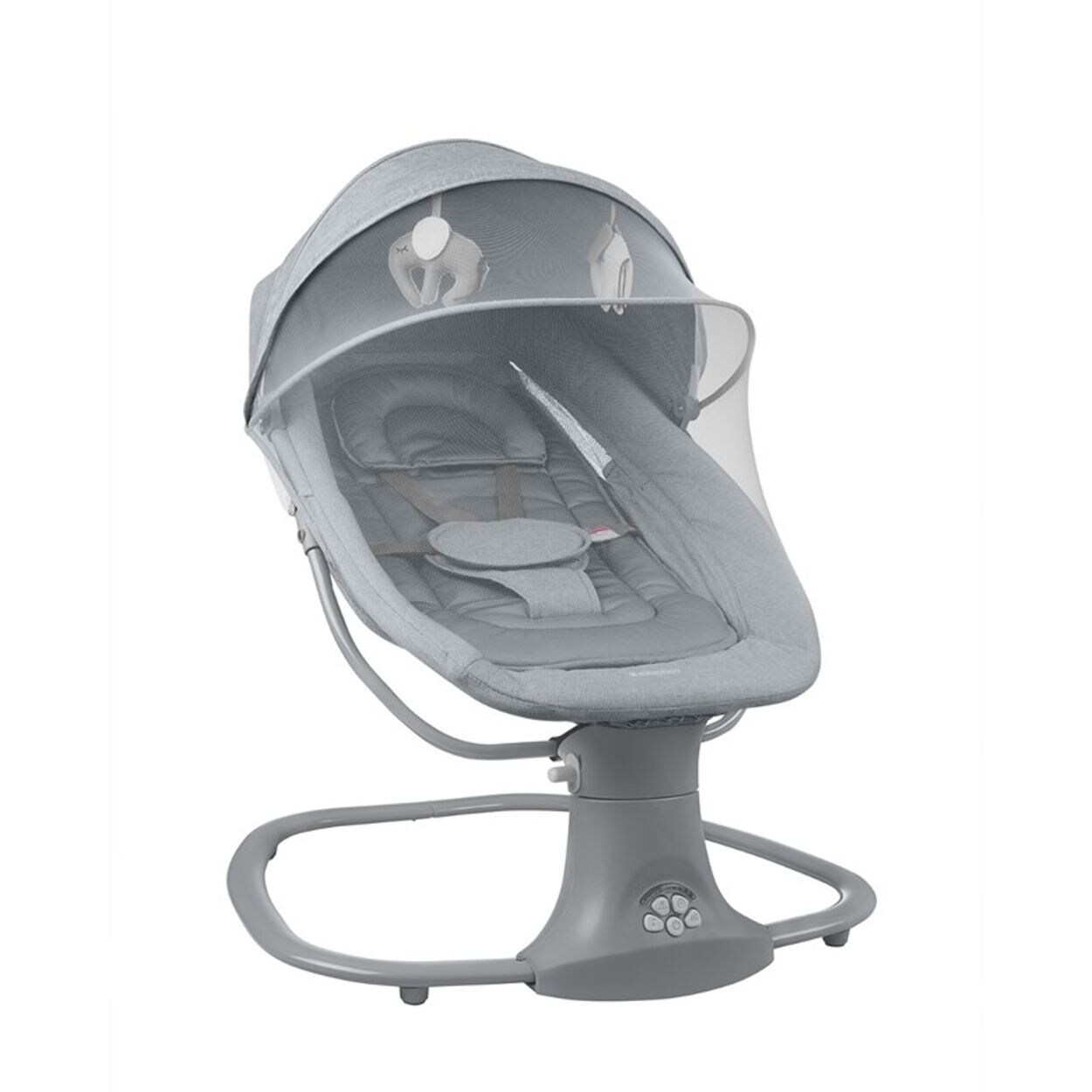 Kikkaboo Babywippe Winks 2 in 1 Stuhl, Moskitonetz, Timer, Musik, Fernbedienung dunkelbraun