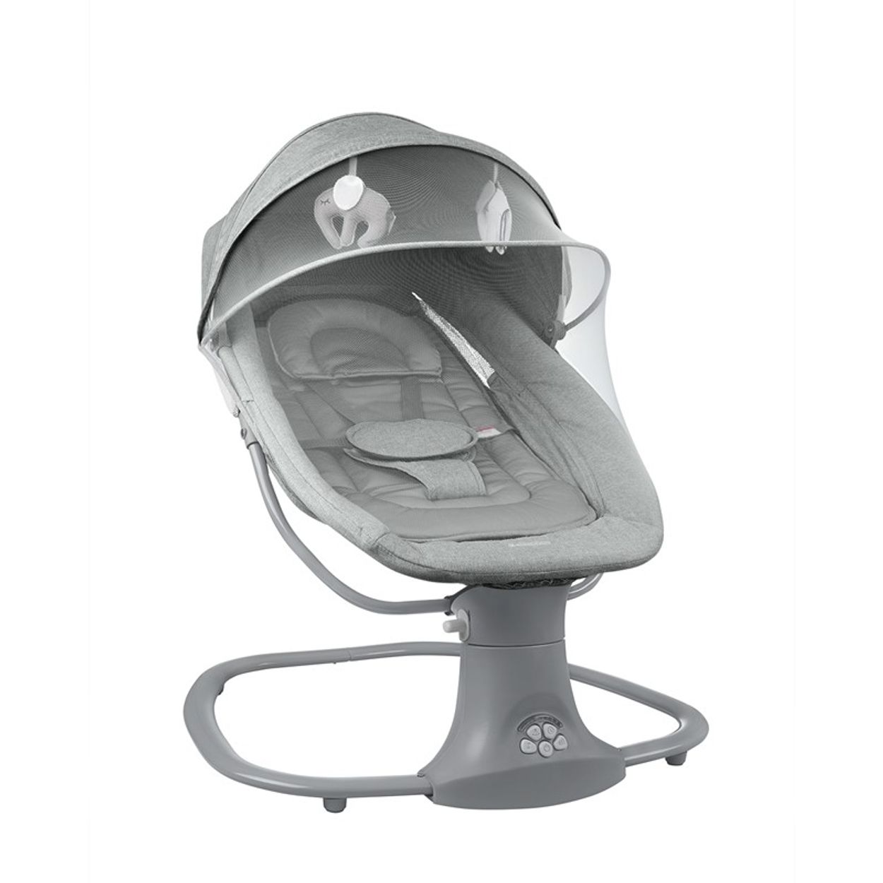 Kikkaboo Babywippe Winks 2 in 1 Stuhl, Moskitonetz, ?Timer, Musik, Fernbedienung grau - Bild 1