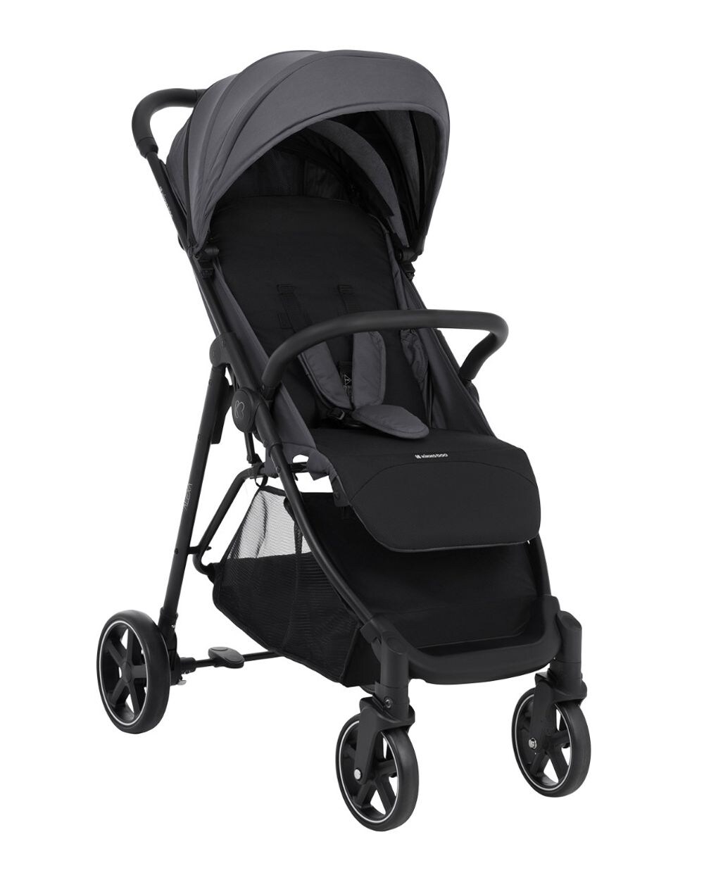 Kikkaboo Kinderwagen, Buggy Alexa 22 kg faltbar, Rückenlehne verstellbar, Gurt dunkelgrau
