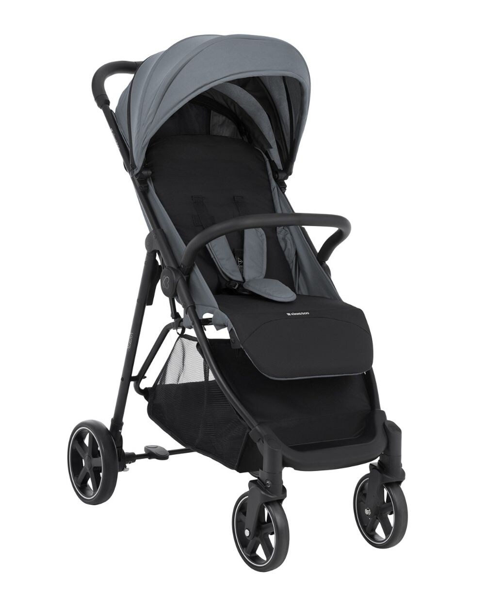 Kikkaboo Kinderwagen, Buggy Alexa 22 kg faltbar, Rückenlehne verstellbar, Gurt grau