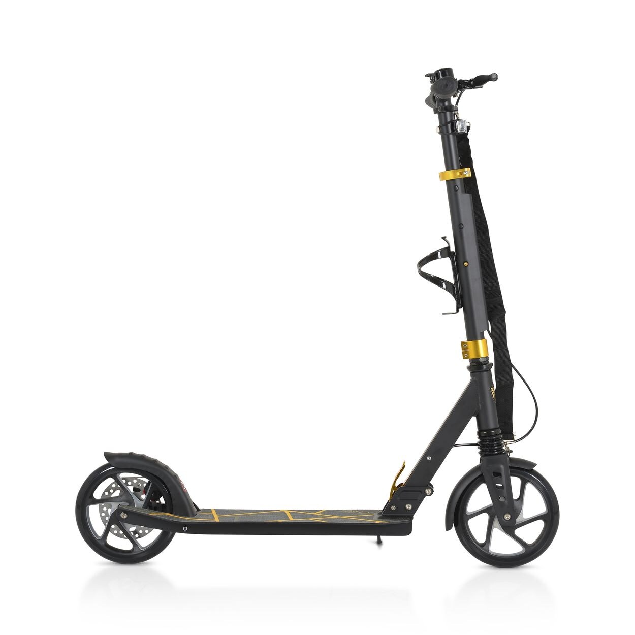 Byox Kinderroller Chic PU-Räder, LED-Licht, ABEC-7 Lager, Seitenständer, faltbar schwarz