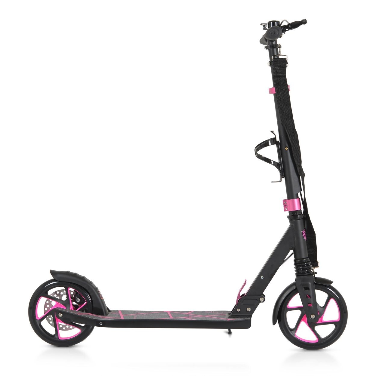 Byox Kinderroller Chic PU-Räder, LED-Licht, ABEC-7 Lager, Seitenständer, faltbar pink