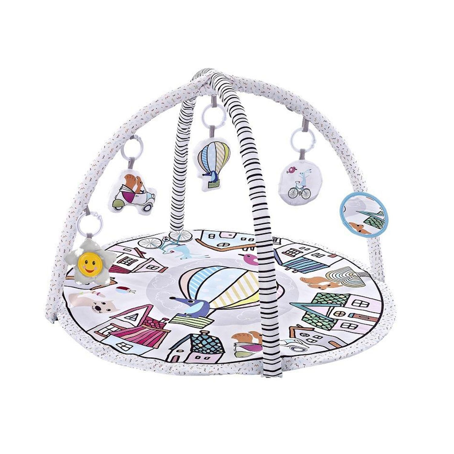 Chipolino Spielbogen Tiere, Musikfunktion, 5 Hängespielzeuge, Krabbeldecke weiß | 03800931056148