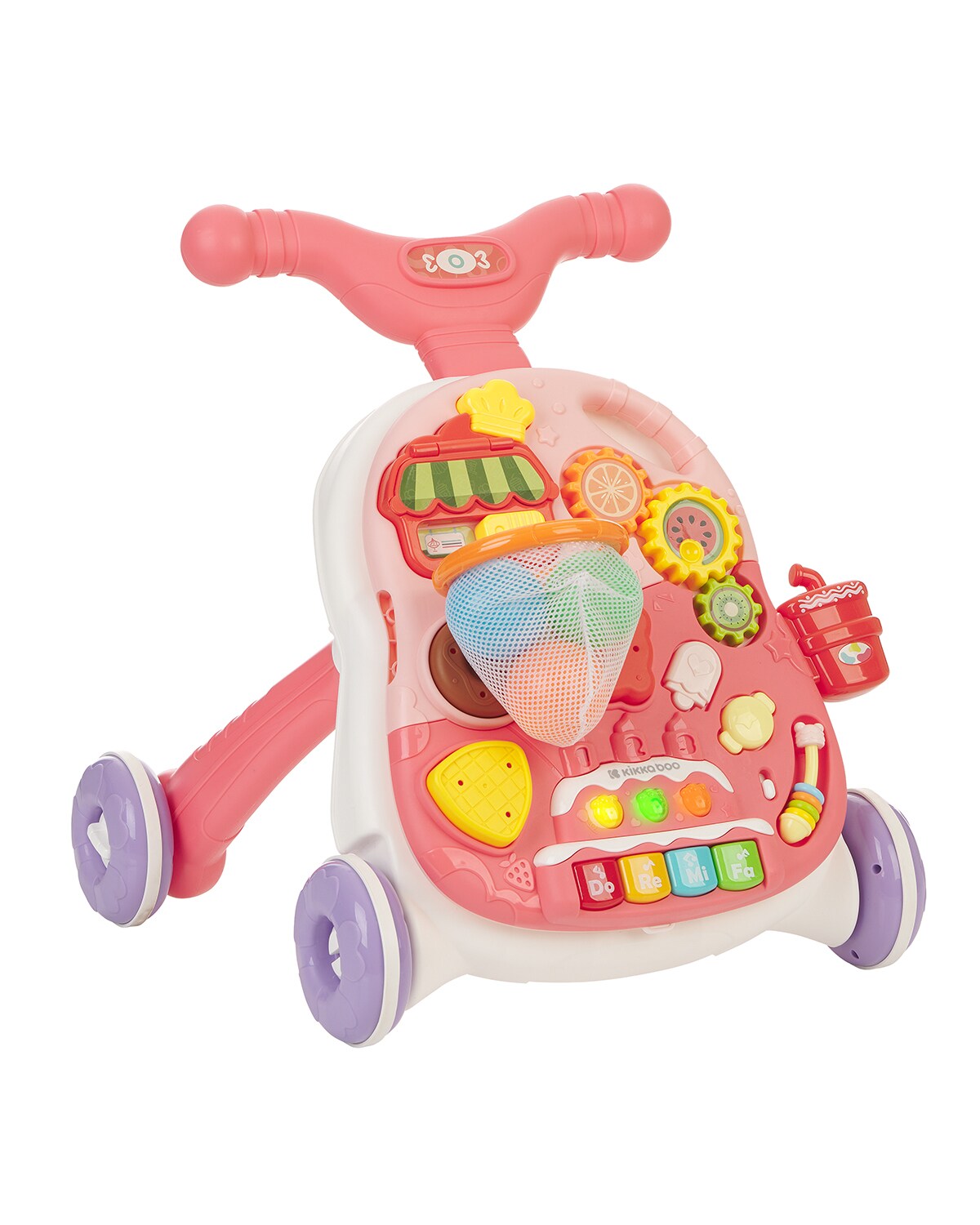 Kikkaboo Lauflernwagen 2 in 1 Candy Party Spieltisch Korb, Bälle, Musik, Licht rosa | 03800171203562
