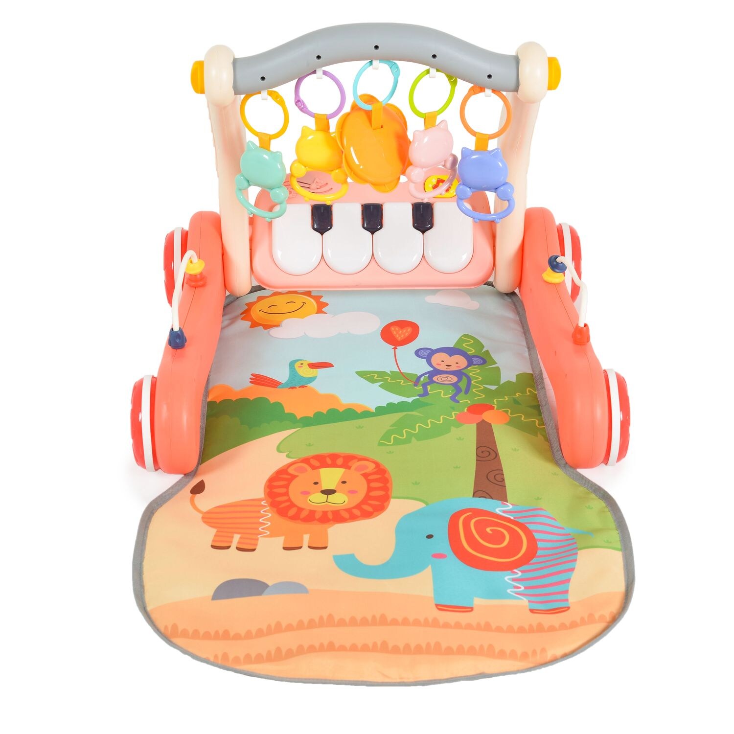 Moni Lauflernwagen 2 in 1 Piano HE0637 Krabbeldecke, Spielbogen, Activitycenter rosa | 03800146224332