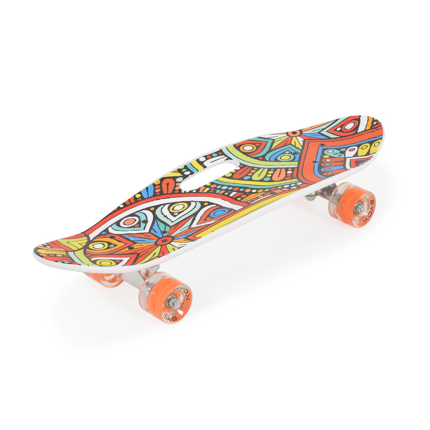 Byox Skateboard 26 Zoll mit Griff PU-Leuchtr&auml;der ABEC-7 Aluminium 100 kg LED rot - Bild 1