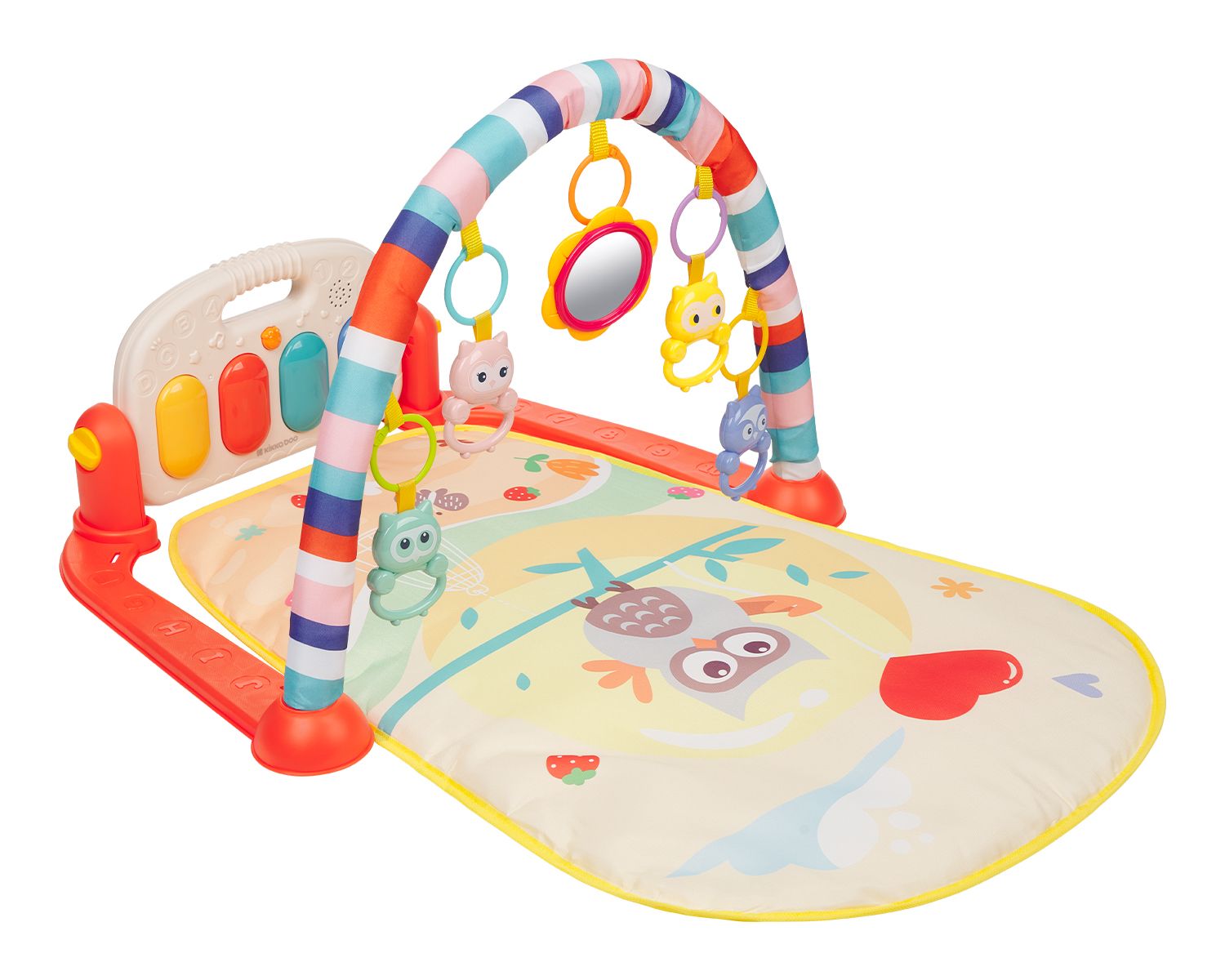 Kikkaboo Spielbogen, Krabbeldecke Happy Owl Klaviertasten, Greiflinge, Musik rot - Bild 1