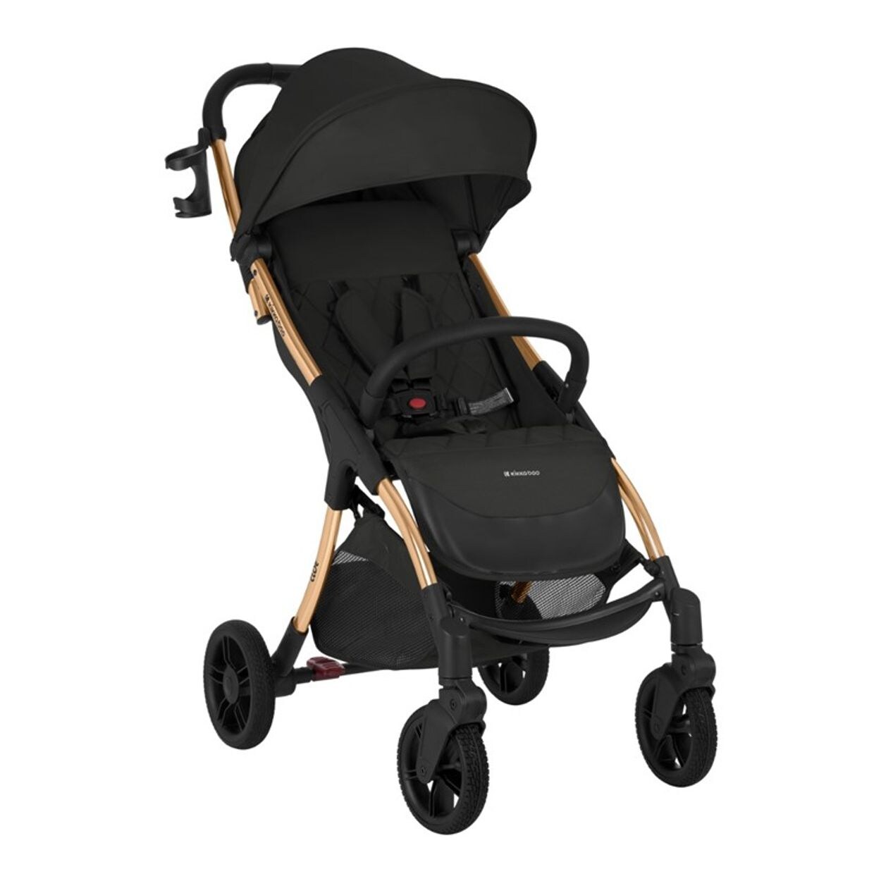 Kikkaboo Kinderwagen Buggy Cloe bis 22 kg Aluminiumrahmen faltbar Getränkehalter schwarz gold | 03800171203821