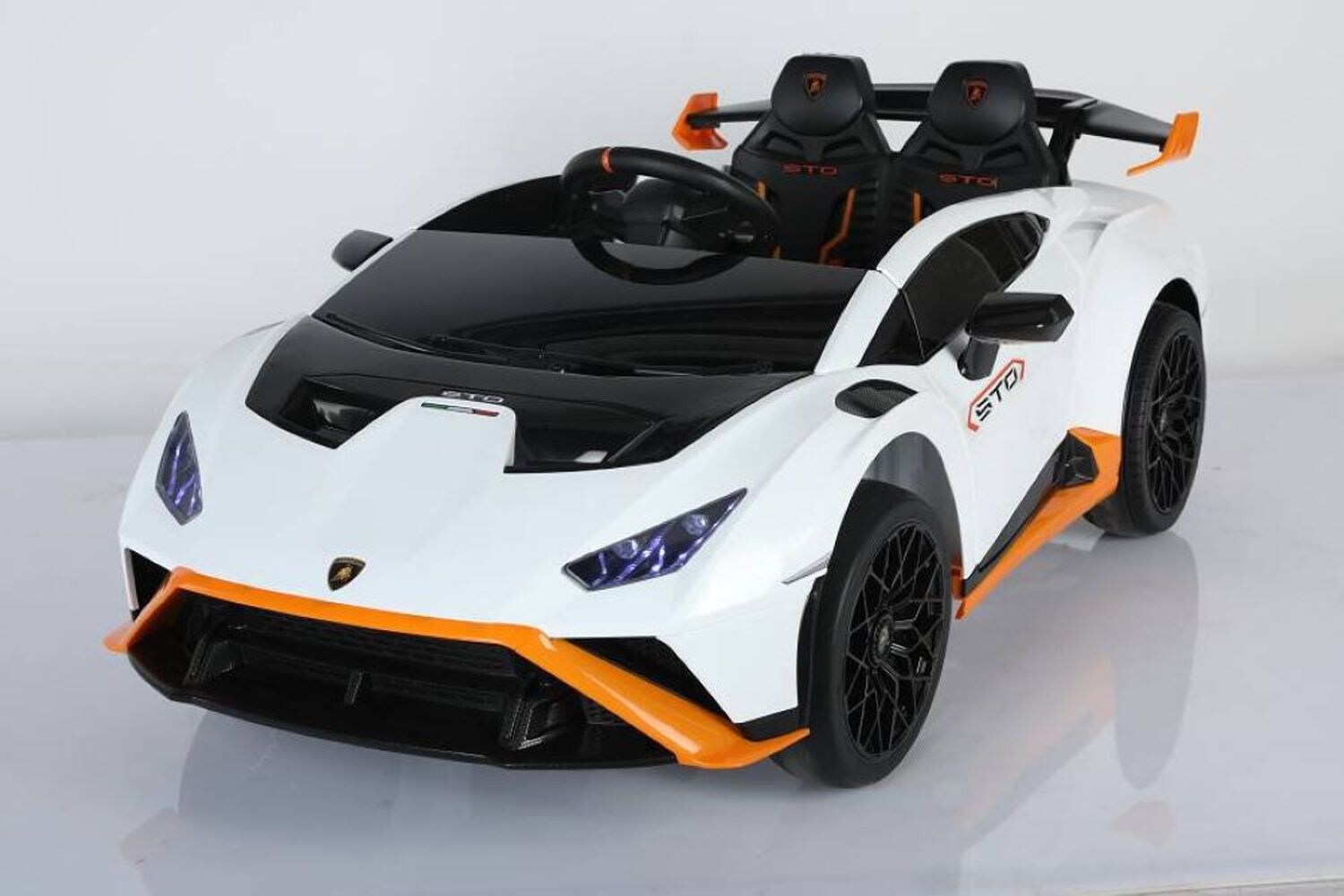 ES-Toys Kinder Elektroauto Lamborghini Huracan STO Drift Fernbedienung MP3 USB weiß