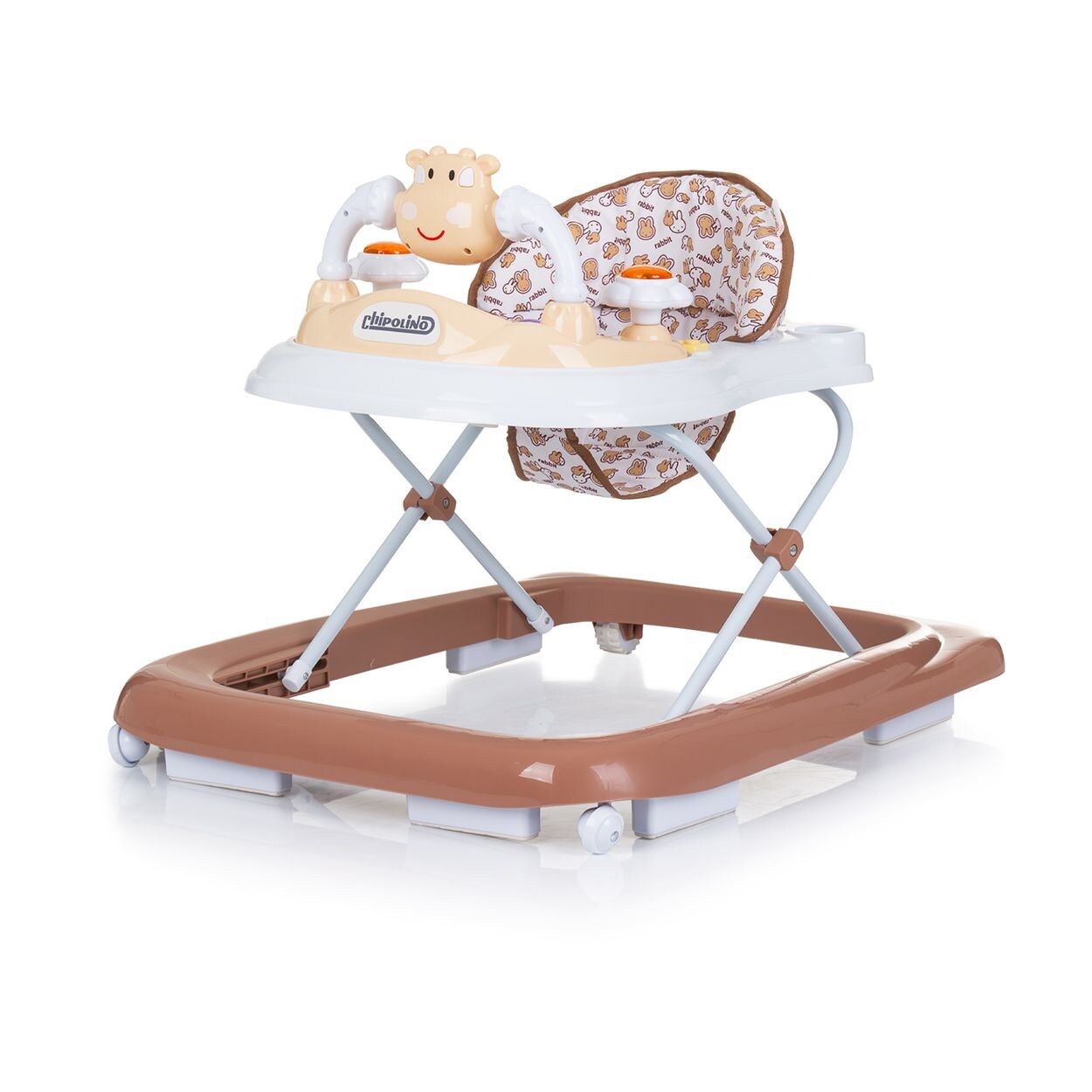 Chipolino Lauflernhilfe Little Cow Räder Stopper Höhenverstellbar Musik Licht braun