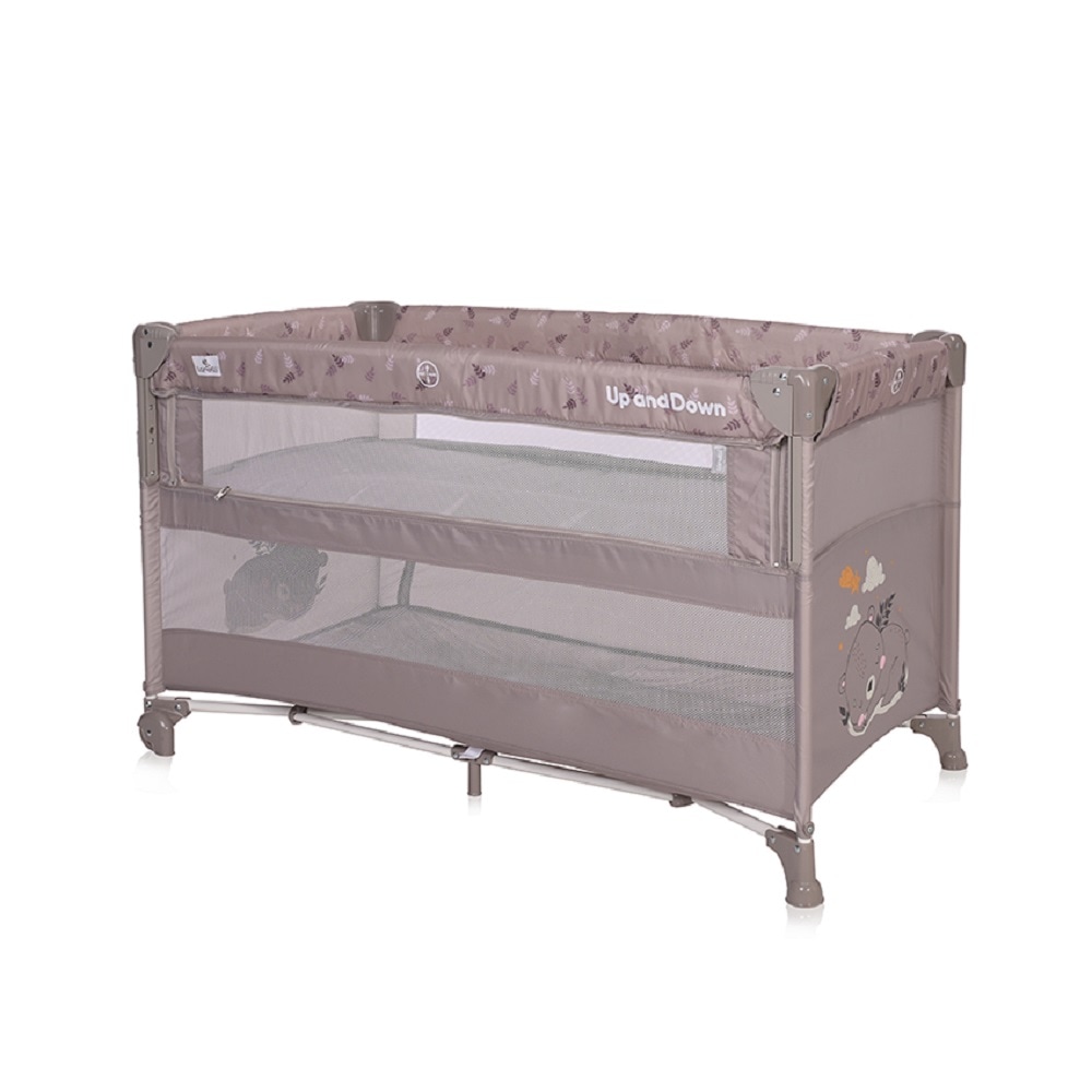 Lorelli Baby Reisebett Up&acute;n Down, &Ouml;ffnung, 2 Ebenen, Tragetasche, mit R&auml;dern hellbraun - Bild 1