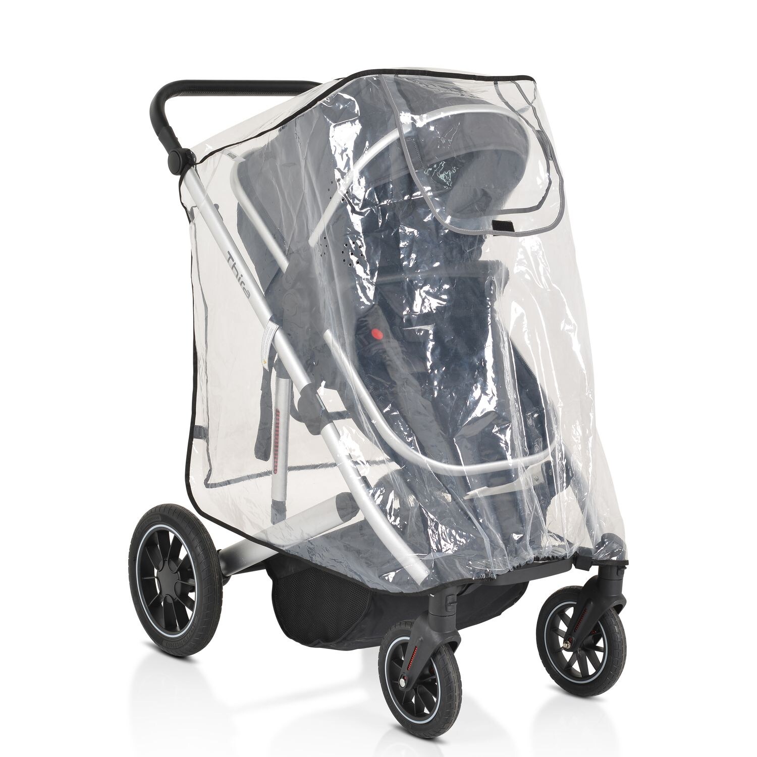 Moni Kinderwagen-Regenschutz Bimbro universal, Belüftungslöcher, für Einsitzer transparent