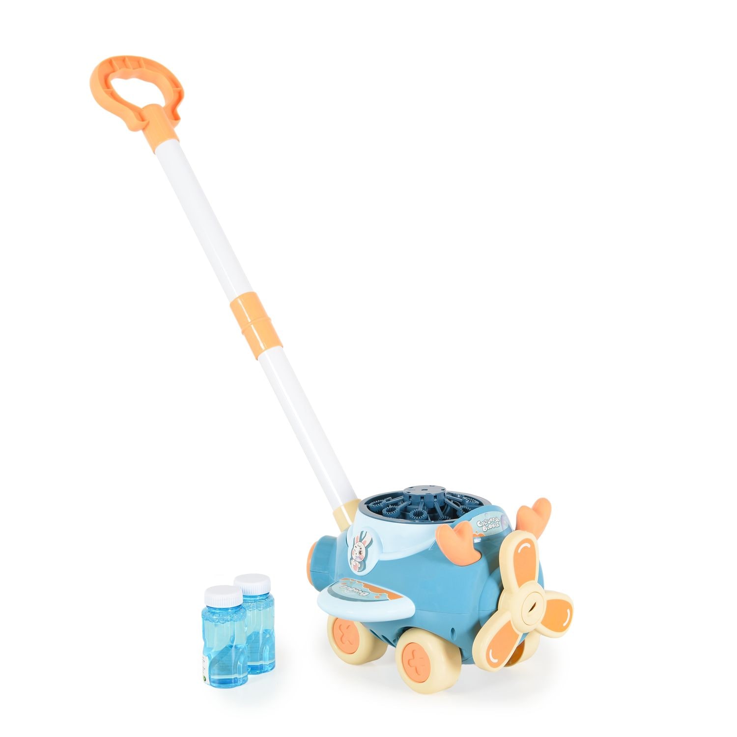 Moni Schiebespielzeug Flugzeug Seifenblasen, f&uuml;r drin und drau&szlig;en, H&ouml;he 46,5 cm blau - Bild 1