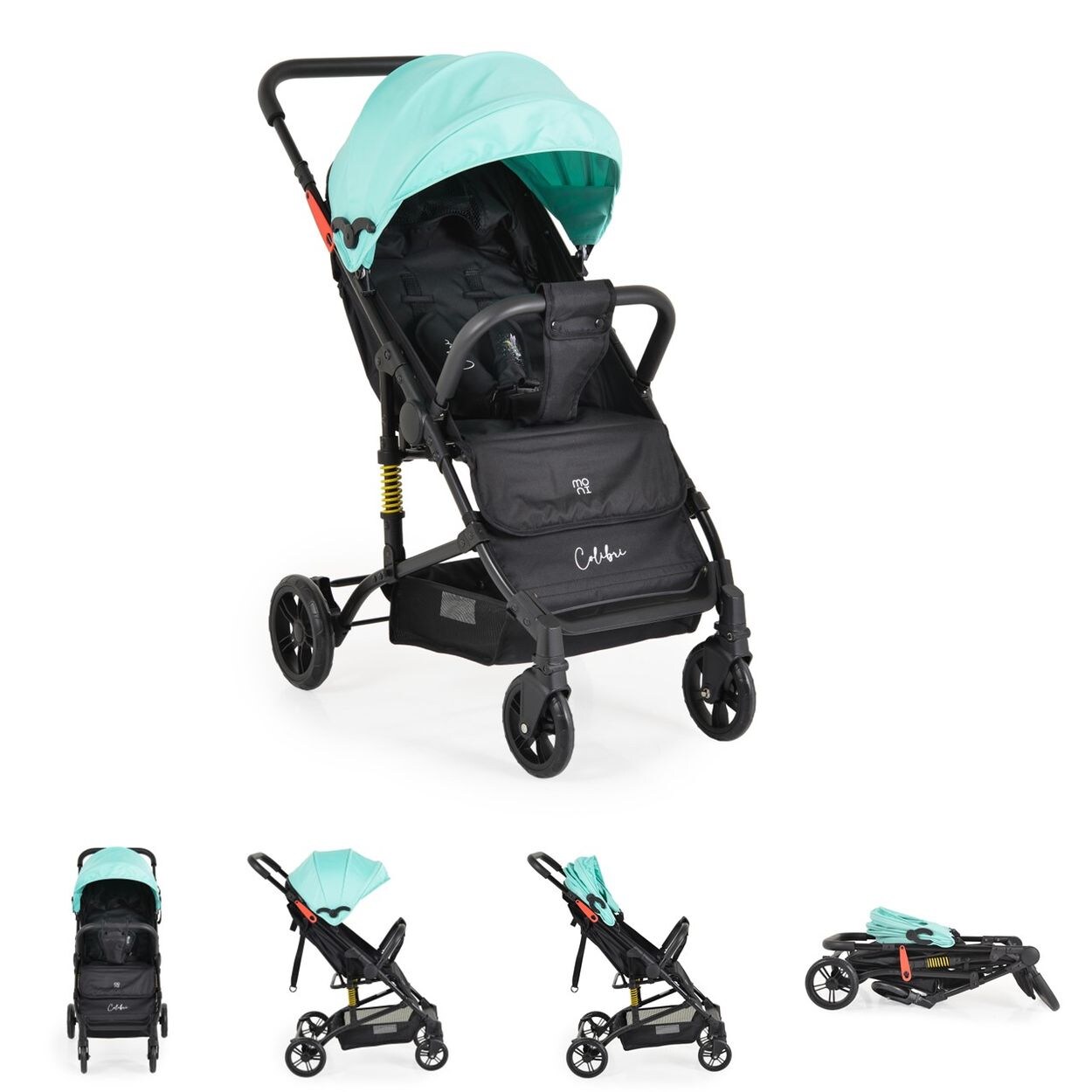 Moni Kinderwagen Buggy Colibri, faltbar, verstellbar, 5-Punkt-Gurt, ab 6 Monaten türkis | 03800146236281