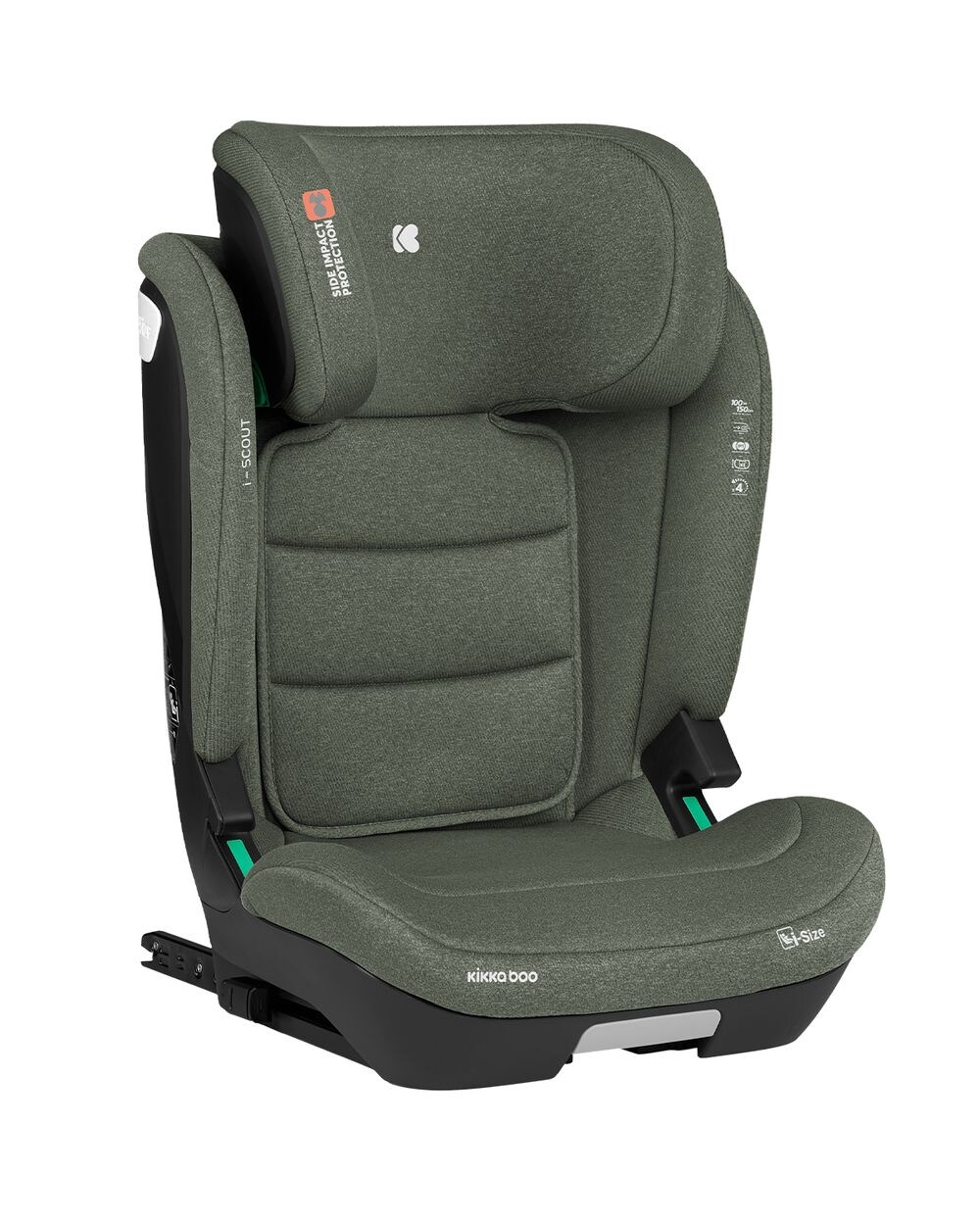 Kikkaboo Kindersitz i-Scout i-Size (100 - 150 cm) Kopfstütze verstellbar Isofix grün