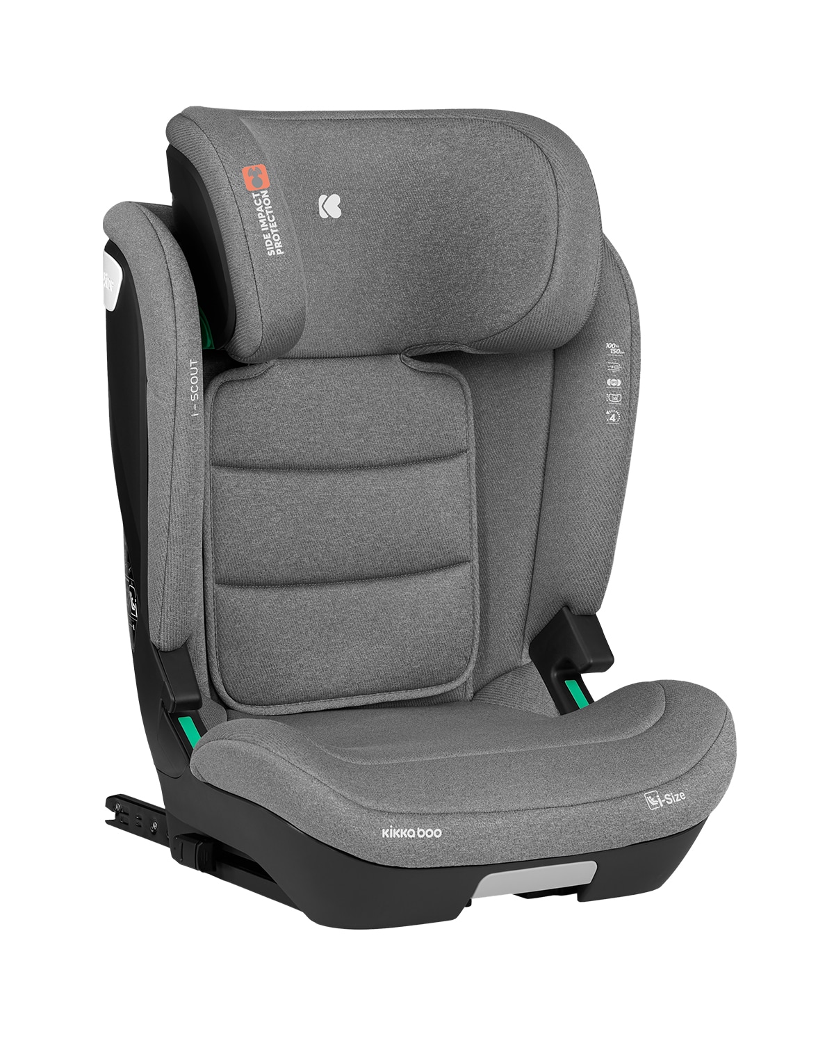 Kikkaboo Kindersitz i-Scout i-Size (100 - 150 cm) Kopfst&uuml;tze verstellbar Isofix hellgrau - Bild 1