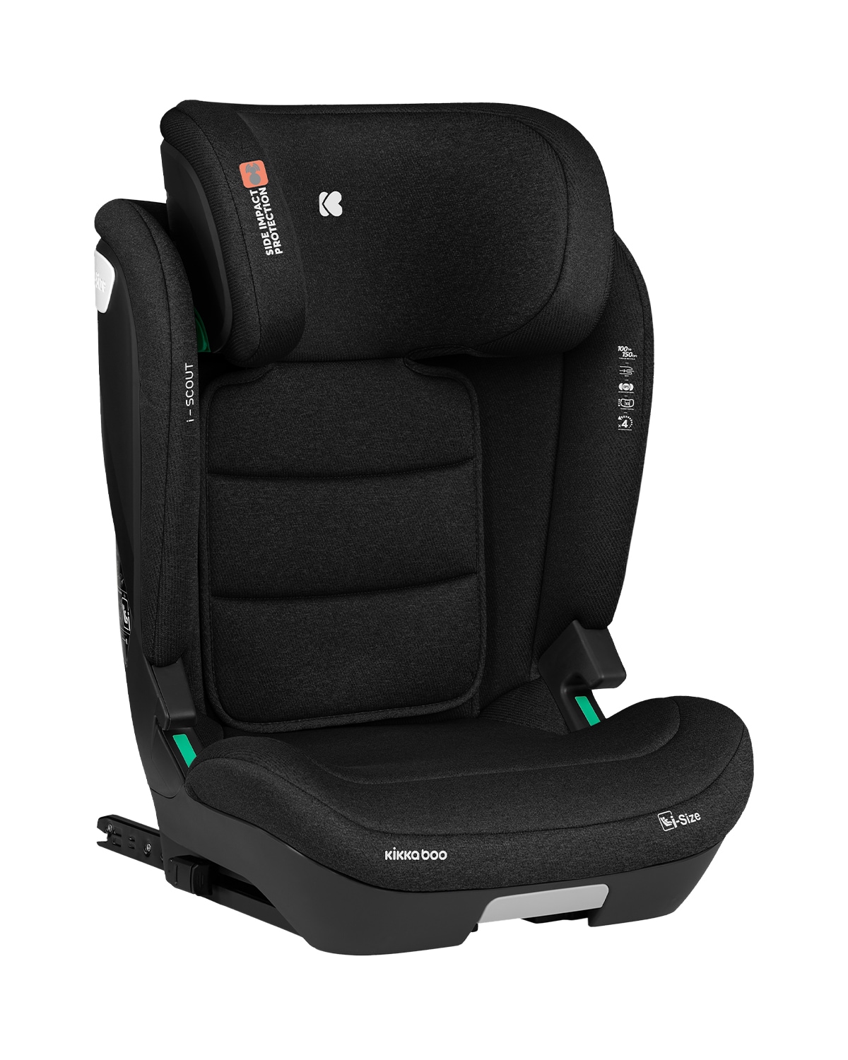Kikkaboo Kindersitz i-Scout i-Size (100 - 150 cm) Kopfst&uuml;tze verstellbar Isofix schwarz - Bild 1