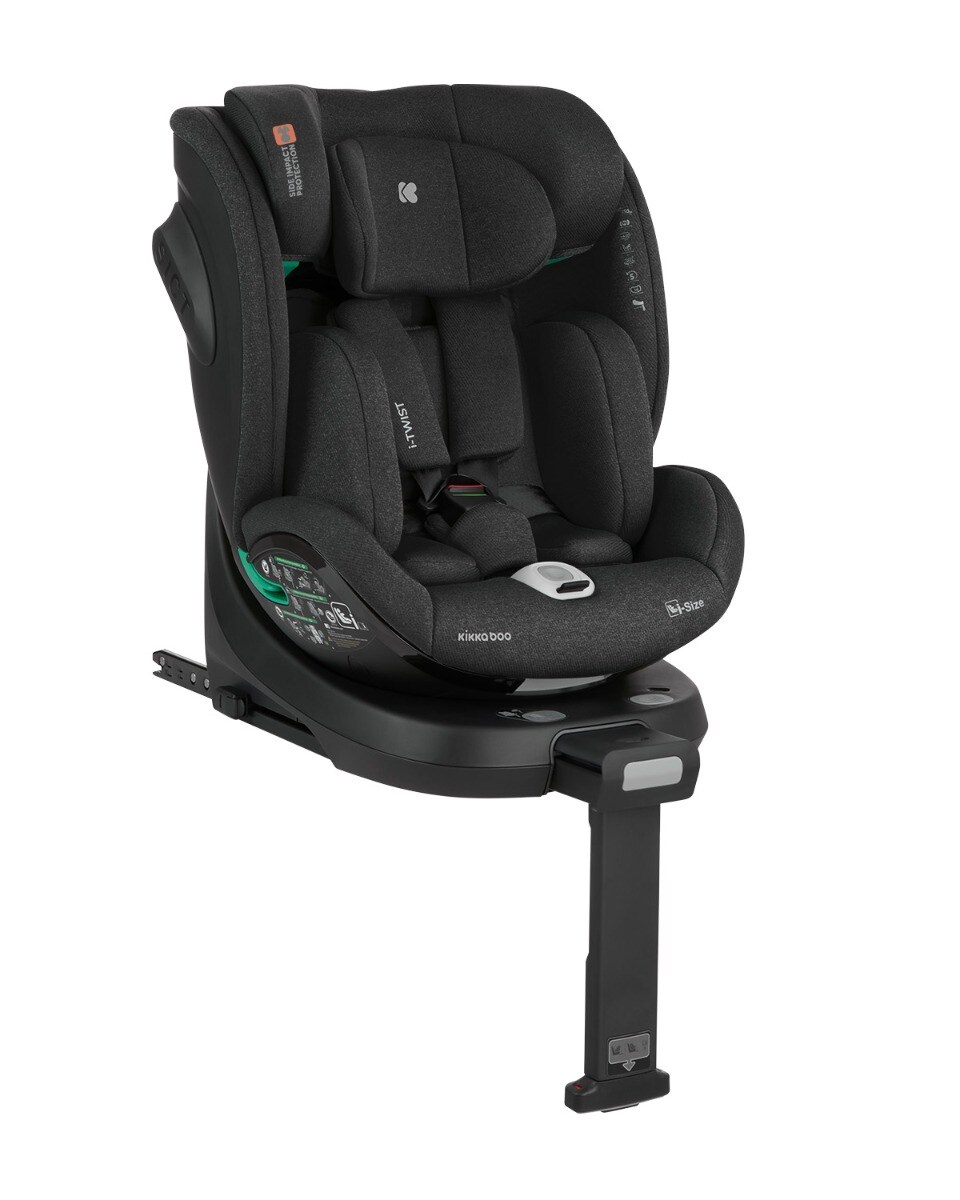 Kikkaboo Kindersitz i-Twist i-Size (40-150 cm) Gruppe 0+/1/2/3 St&uuml;tzbein Isofix schwarz - Bild 1