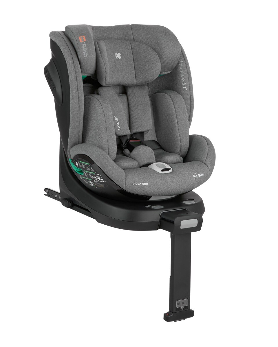 Kikkaboo Kindersitz i-Twist i-Size (40-150 cm) Gruppe 0+/1/2/3 St&uuml;tzbein Isofix dunkelgrau - Bild 1