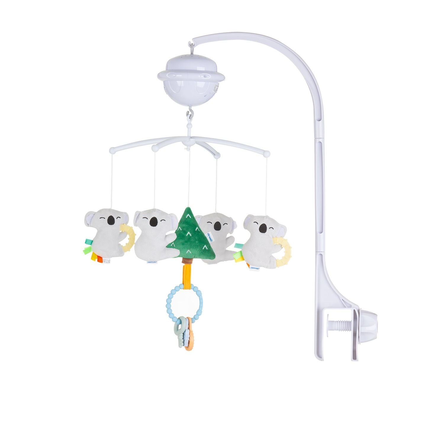 Chipolino Musikmobile Bluetooth-Funktion Projektor Pl&uuml;schfiguren Universalklemme grau - Bild 1