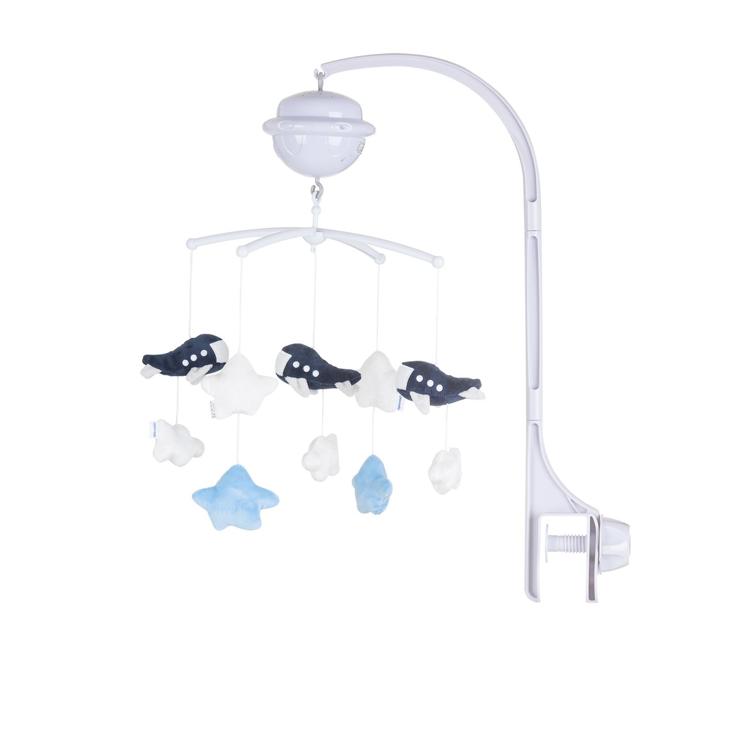 Chipolino Musikmobile Bluetooth-Funktion Projektor Pl&uuml;schfiguren Universalklemme blau - Bild 1