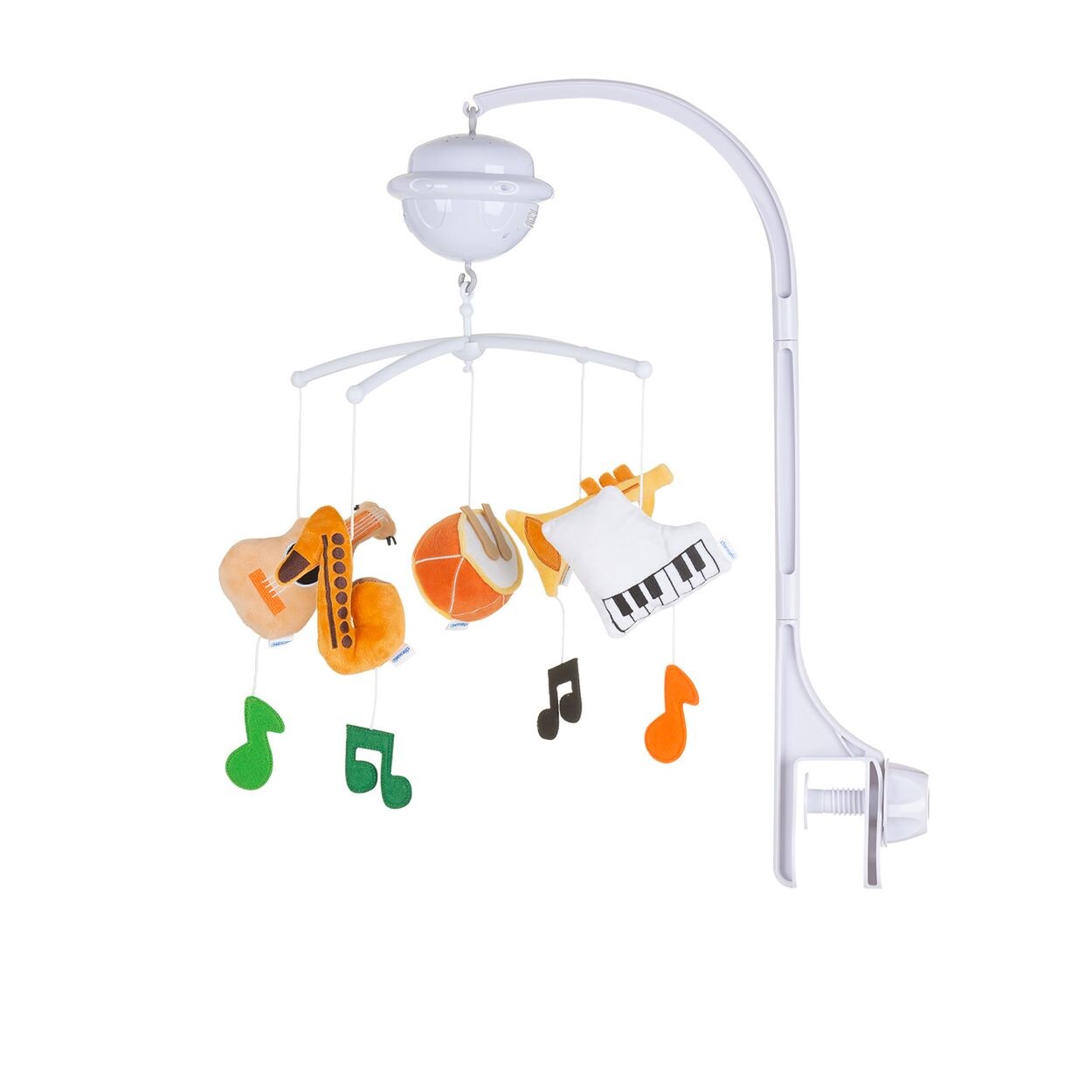 Chipolino Musikmobile Bluetooth-Funktion Projektor Plüschfiguren Universalklemme orange