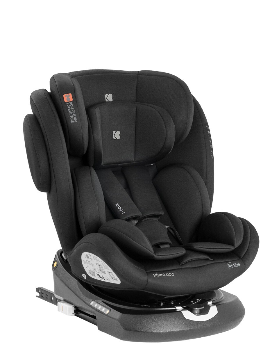 Kikkaboo Kindersitz i-Felix i-Size (40-150cm) Isofix Top Tether 360 Grad Drehung schwarz - Bild 1