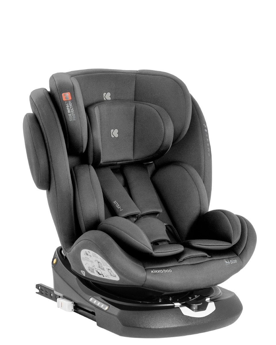 Kikkaboo Kindersitz i-Felix i-Size (40-150cm) Isofix Top Tether 360 Grad Drehung grau - Bild 1