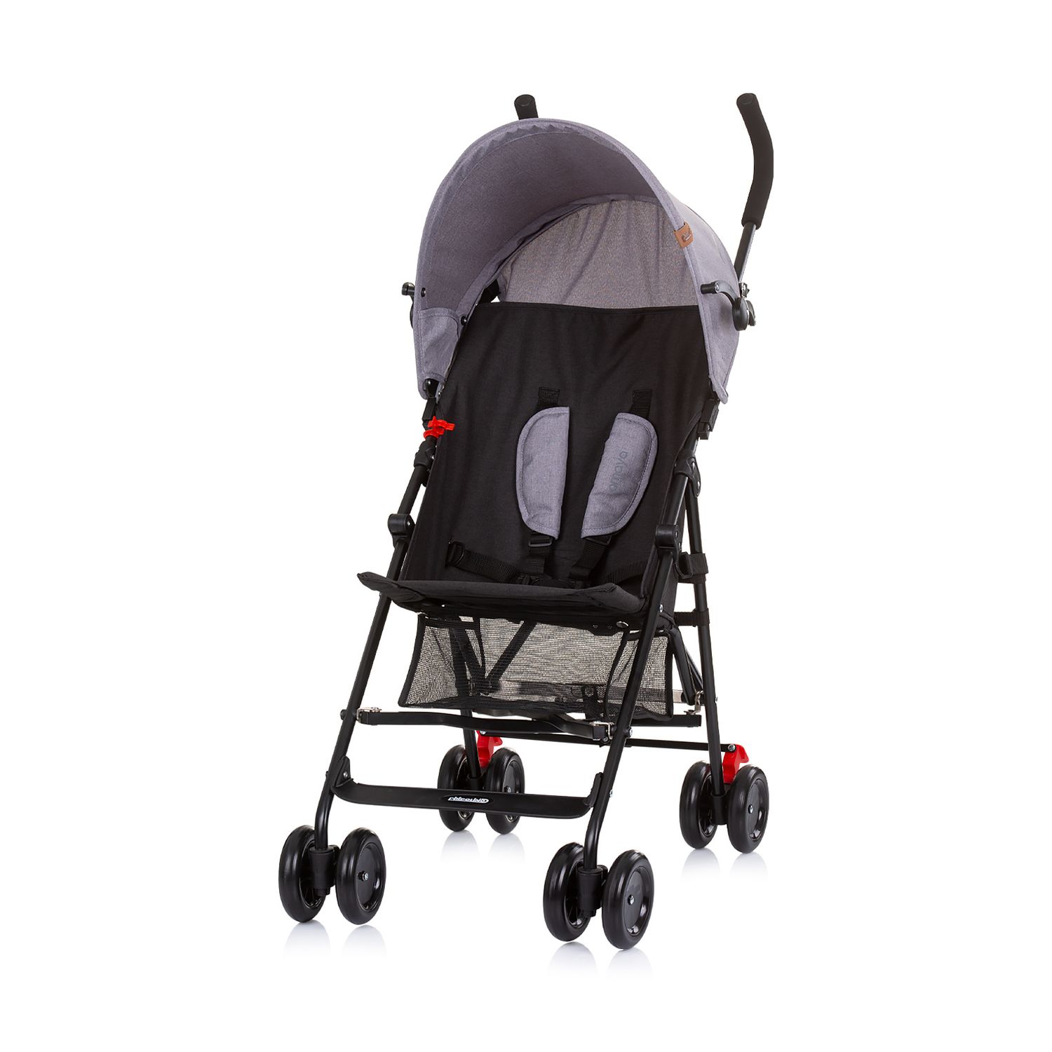Chipolino Kinderwagen Amaya Buggy Sonnendach verstellbar, zusammenklappbar, Korb grau schwarz - Bild 1