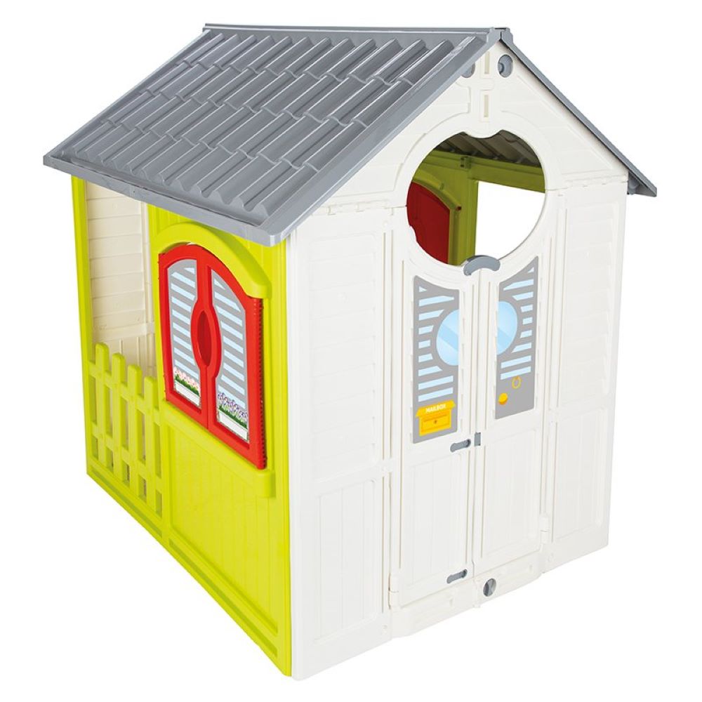Pilsan Kinderspielhaus 06091 Kunststoff klappbar T&uuml;r Fenster 110 x 92 x 109 cm wei&szlig; - Bild 1