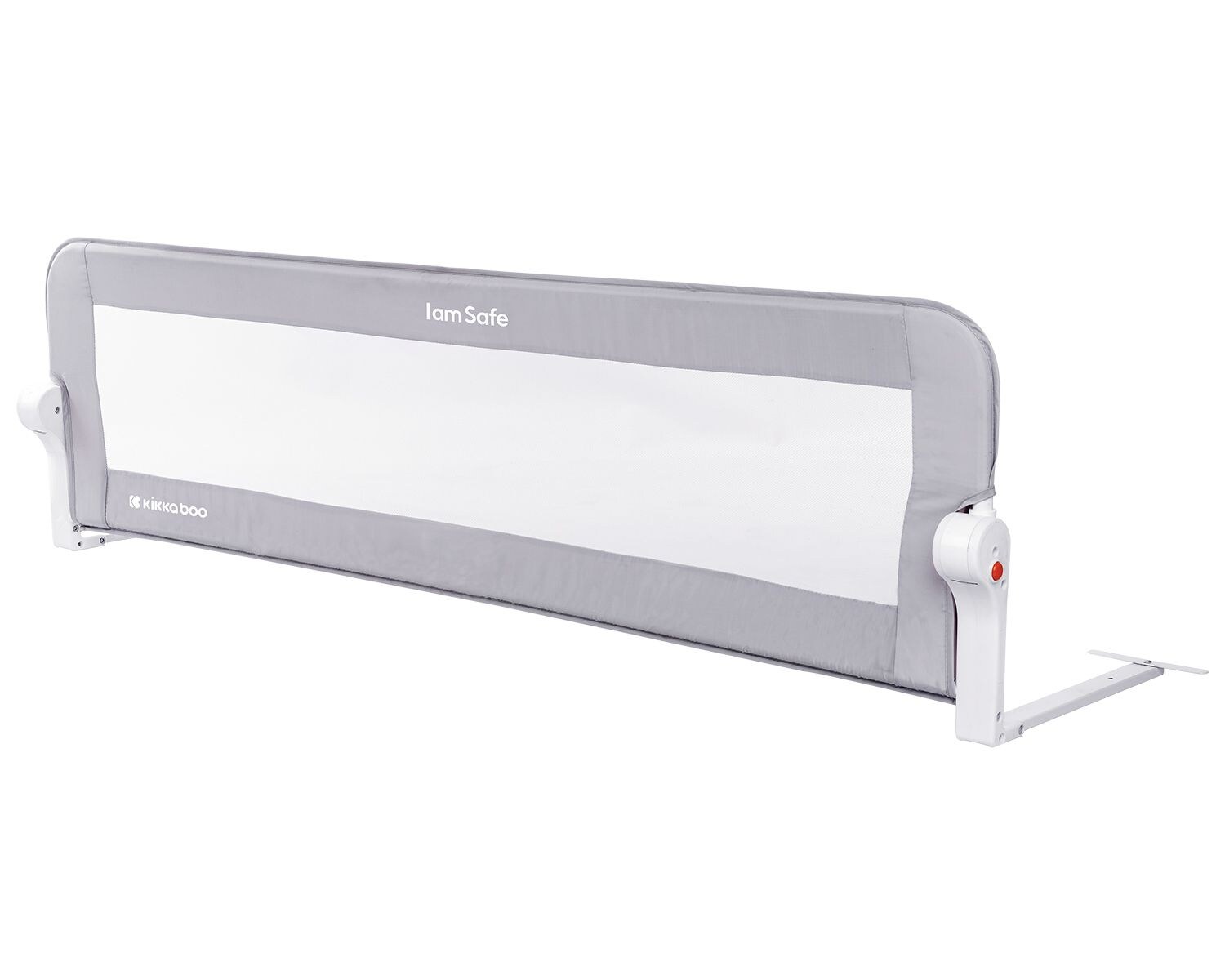 Kikkaboo Bettschutzgitter I am safe 150 cm, klappbar, Bettgitter, ab 18 Monaten hellgrau