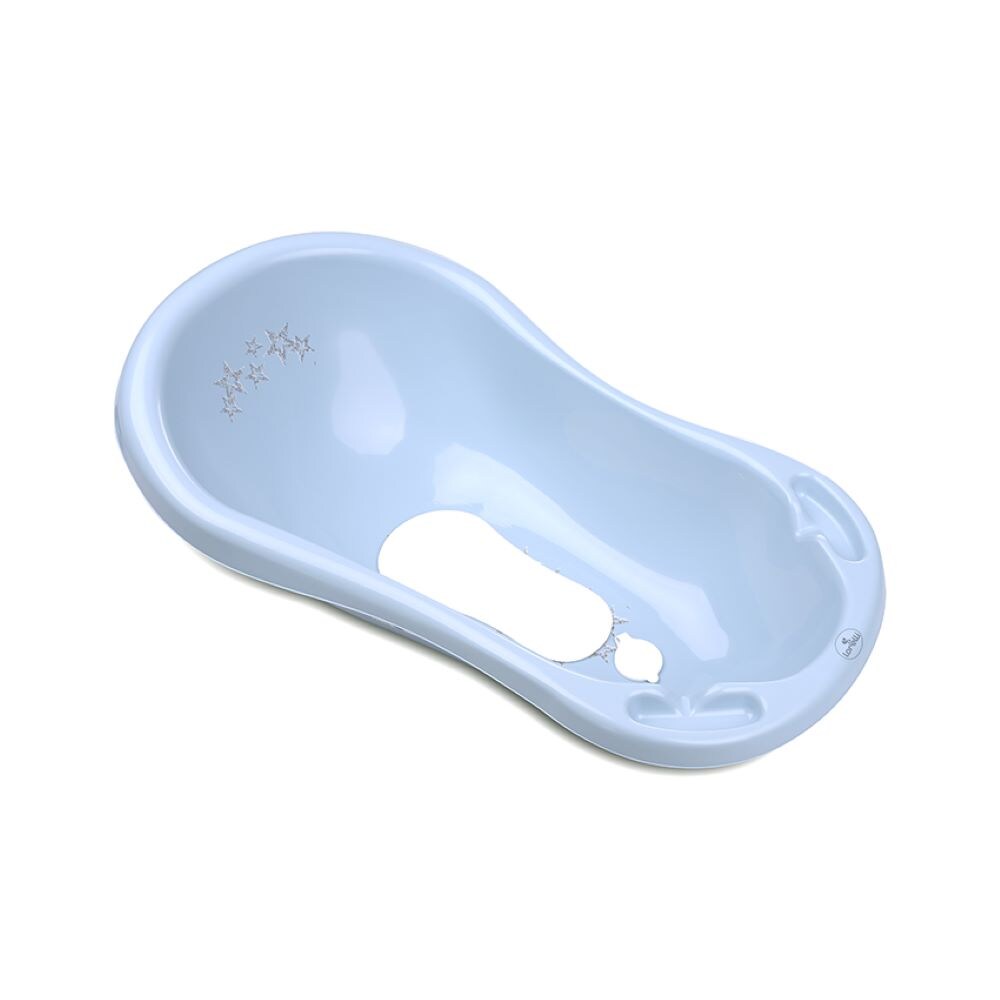 Lorelli Babybadewanne 1013046 Wasserablauf 84 cm Ablagef&auml;cher ergonomische Form hellblau - Bild 1