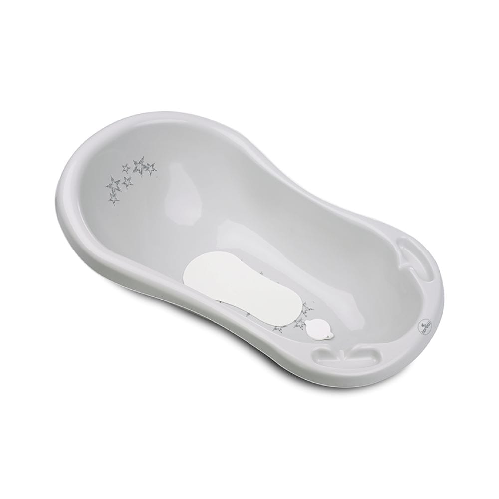 Lorelli Babybadewanne 1013046 Wasserablauf 84 cm Ablagef&auml;cher ergonomische Form hellgrau - Bild 1
