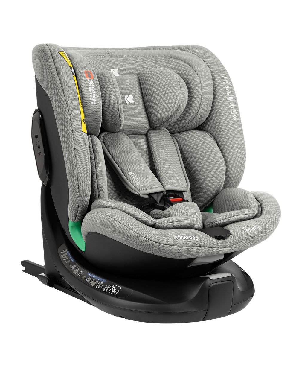 Kikkaboo Kindersitz i-Tour i-Size (40-150 cm) Gruppe 0+/1/2/3, Isofix, drehbar hellgrau - Bild 1