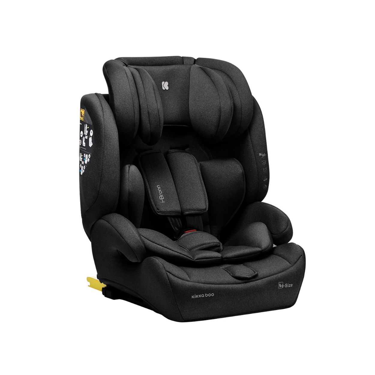 Kikkaboo Kindersitz I-Bronn i-Size (76-150cm) Isofix, Top Tether, Kissen, Gurt schwarz - Bild 1