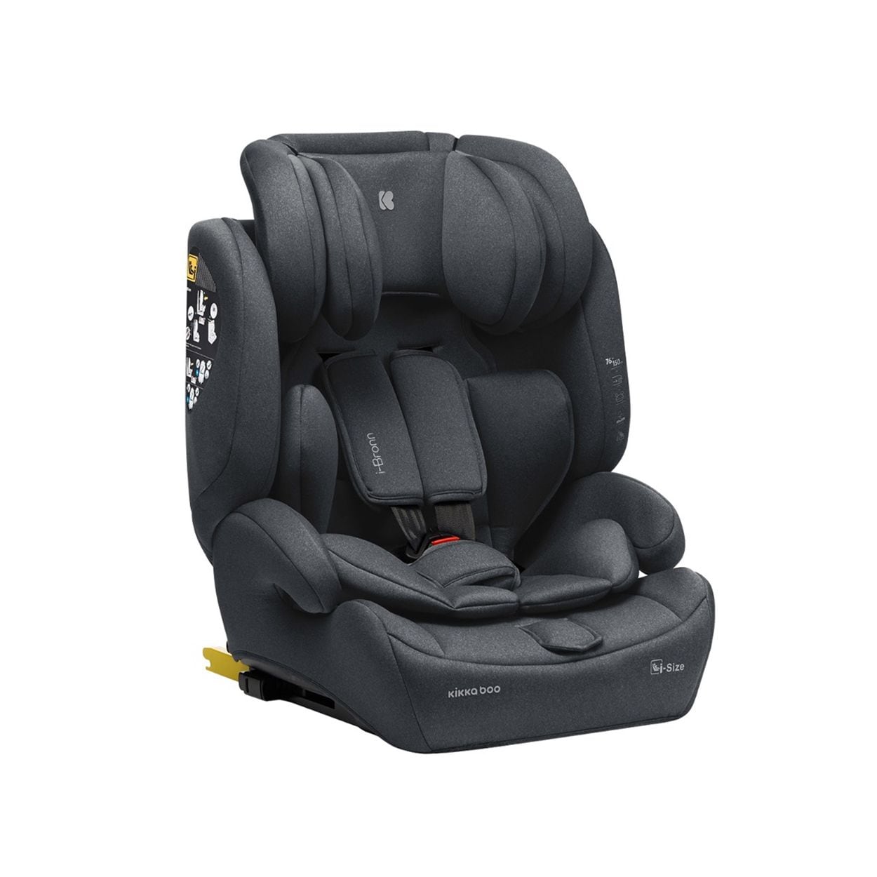 Kikkaboo Kindersitz I-Bronn i-Size (76-150cm) Isofix, Top Tether, Kissen, Gurt grau - Bild 1