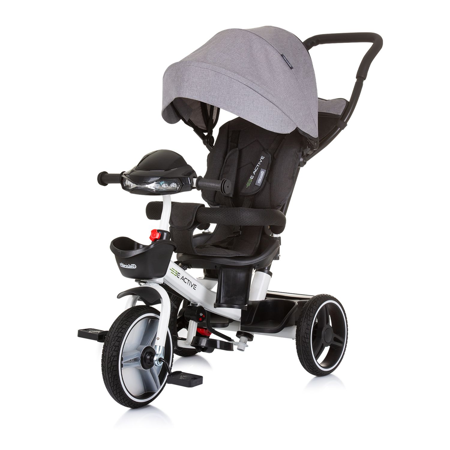 Chipolino Tricycle Dreirad Be Active 2 in 1 Sitz drehbar Musik Licht drehbar grau - Bild 1