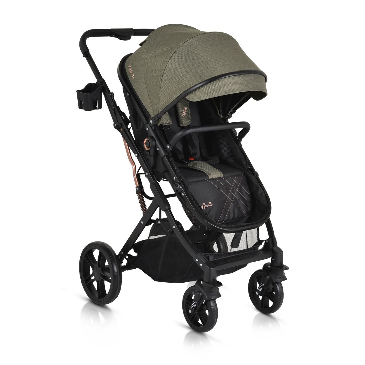 Moni Kombikinderwagen Rafaello 2 in 1, umbaubar, Sportsitz, Fußabdeckung, Tasche grün