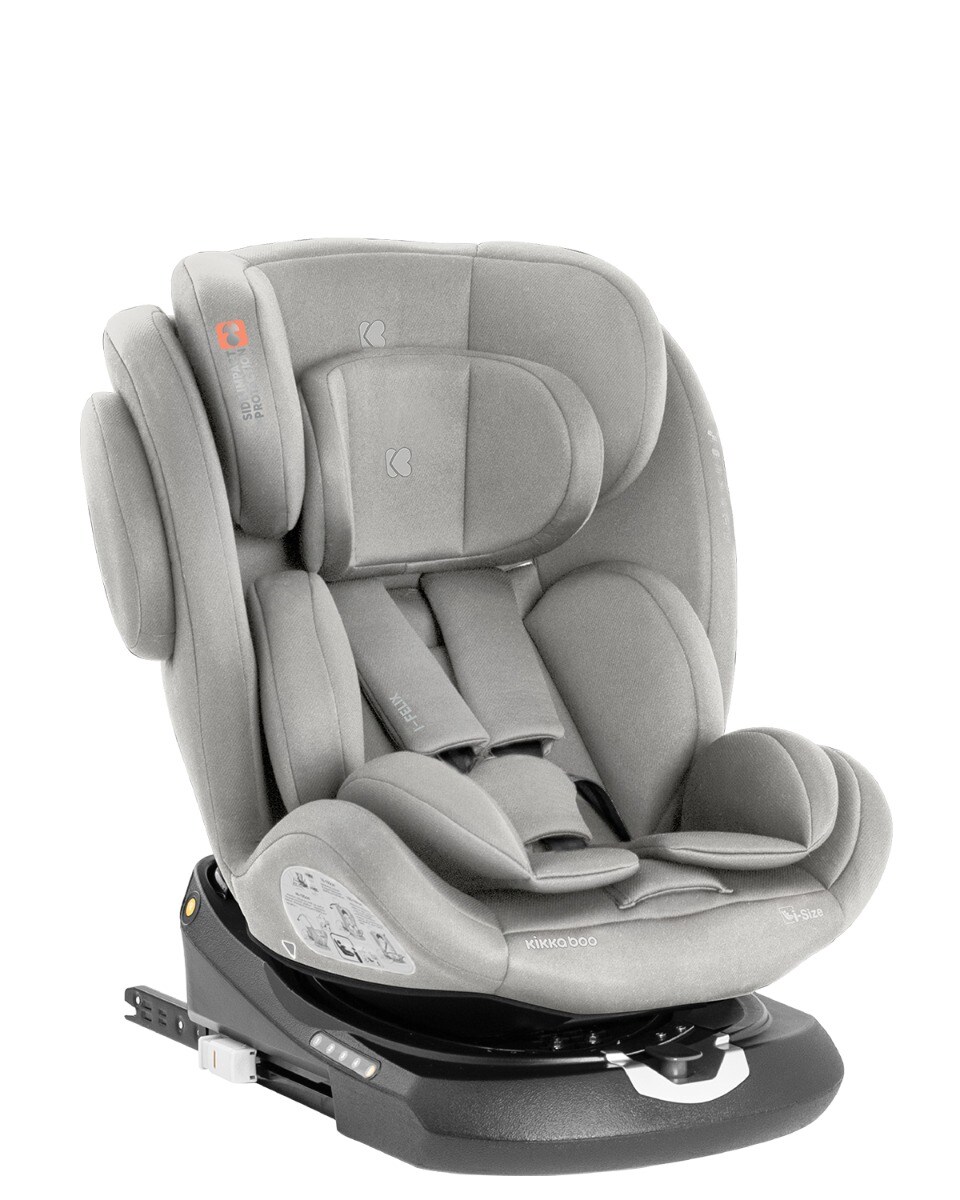 Kikkaboo Kindersitz i-Felix i-Size (40-150cm) Isofix Top Tether 360 Grad Drehung hellgrau - Bild 1