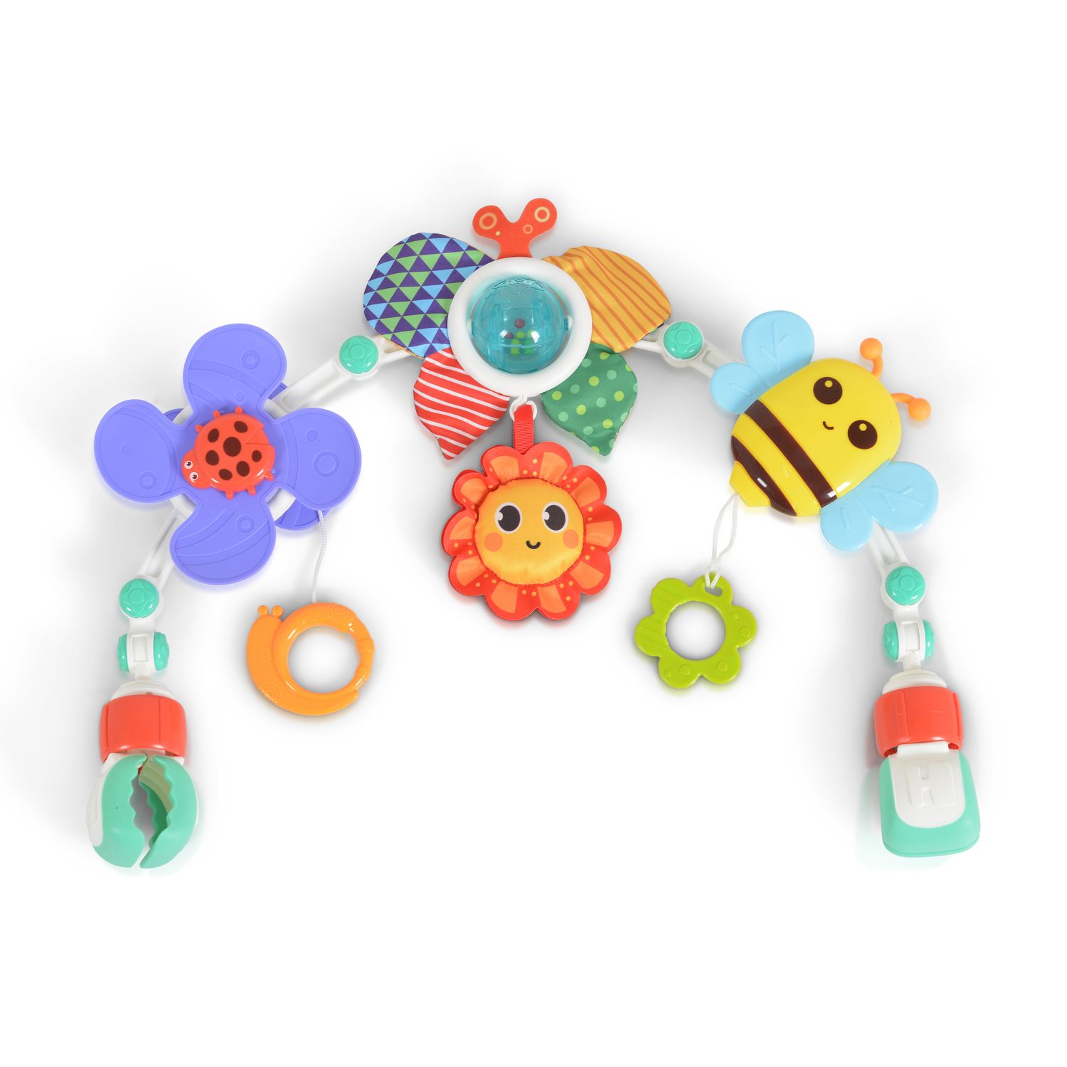 Moni Spielbogen f&uuml;r Kinderbett, Kinderwagen, Spielmatte Rassel Bei&szlig;ring Motorik bunt - Bild 1