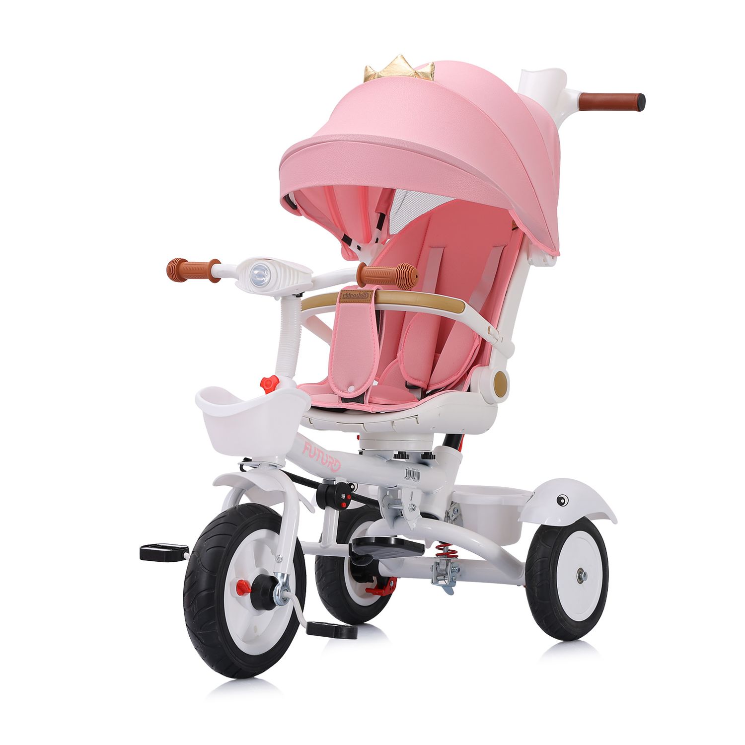 Chipolino Tricycle Futuro 2 in 1 faltbar, Becherhalter, Musik, Licht, PU-R&auml;der rosa - Bild 1