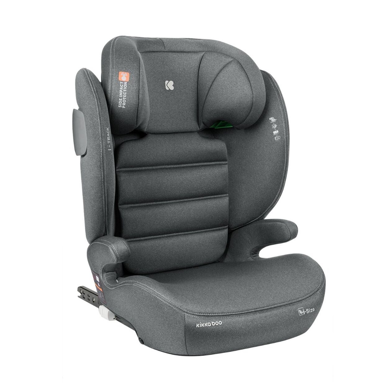 Kikkaboo Kindersitz i-Track i-Size (100 - 150 cm) Gruppe 2/3 Isofix verstellbar dunkelgrau
