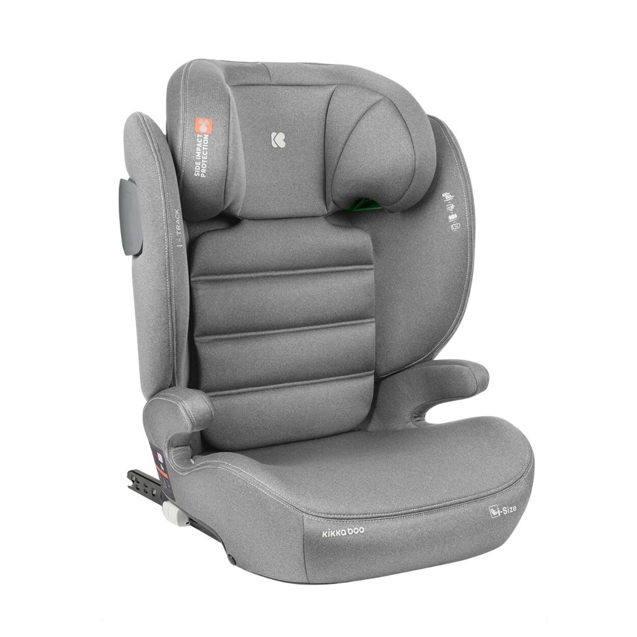 Kikkaboo Kindersitz i-Track i-Size (100 - 150 cm) Gruppe 2/3 Isofix verstellbar hellgrau