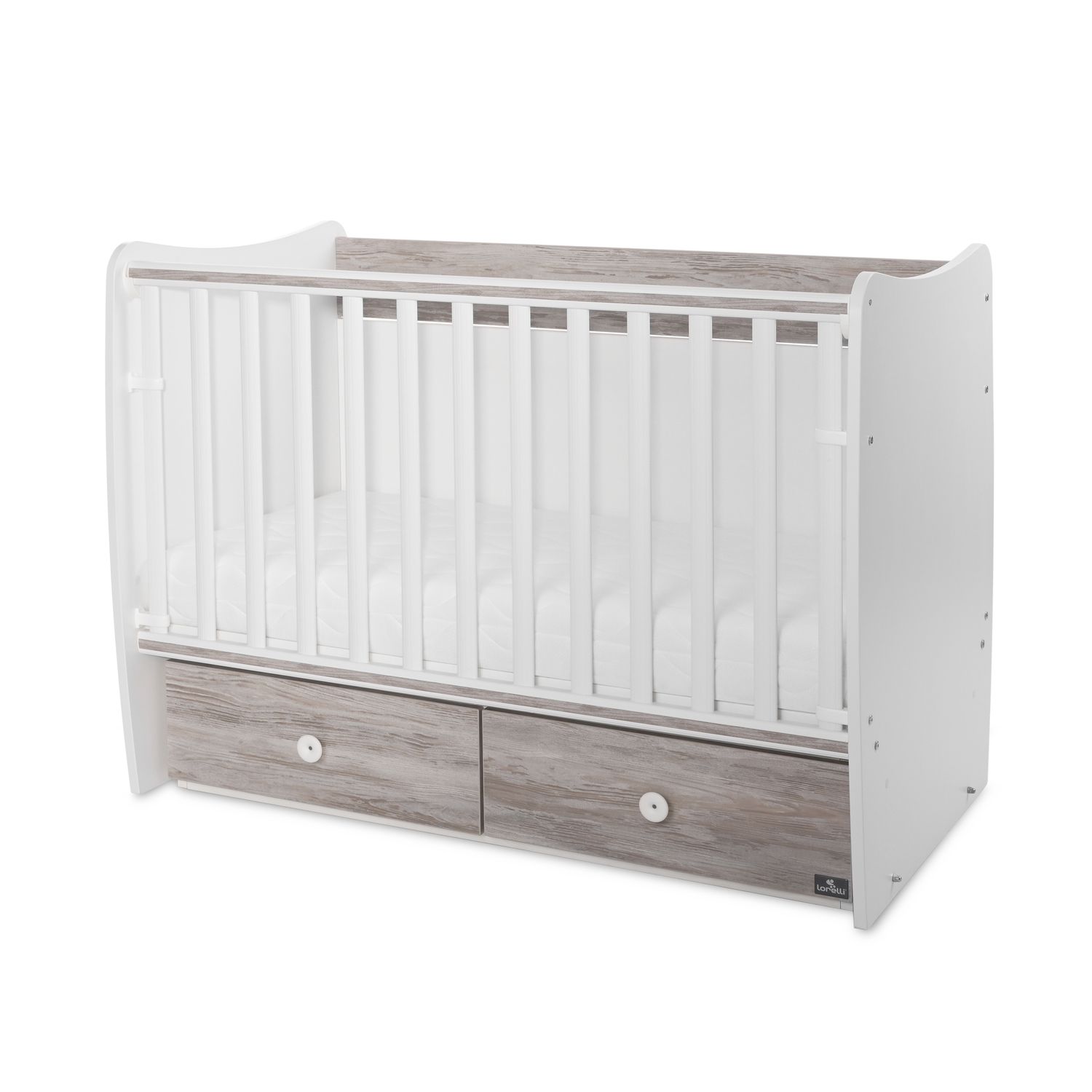 Lorelli Babybett MATRIX NEW Kinderbett 120 x 60 cm, 2 Ebenen, 2 Schubladen dunkelbraun - Bild 1