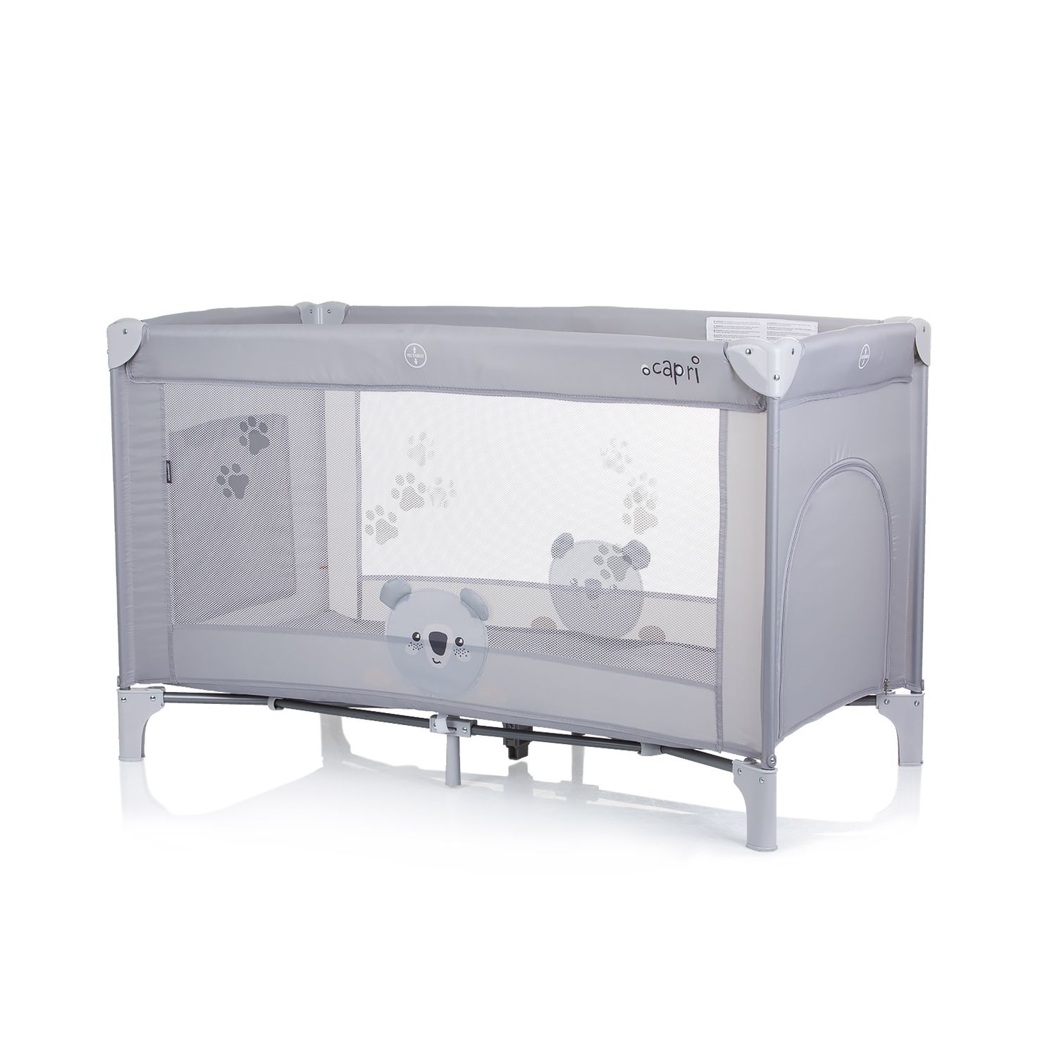 Chipolino Reisebett Capri, seitlicher Eingang, Tragetasche, gro&szlig;e Seitentasche grau hellgrau - Bild 1