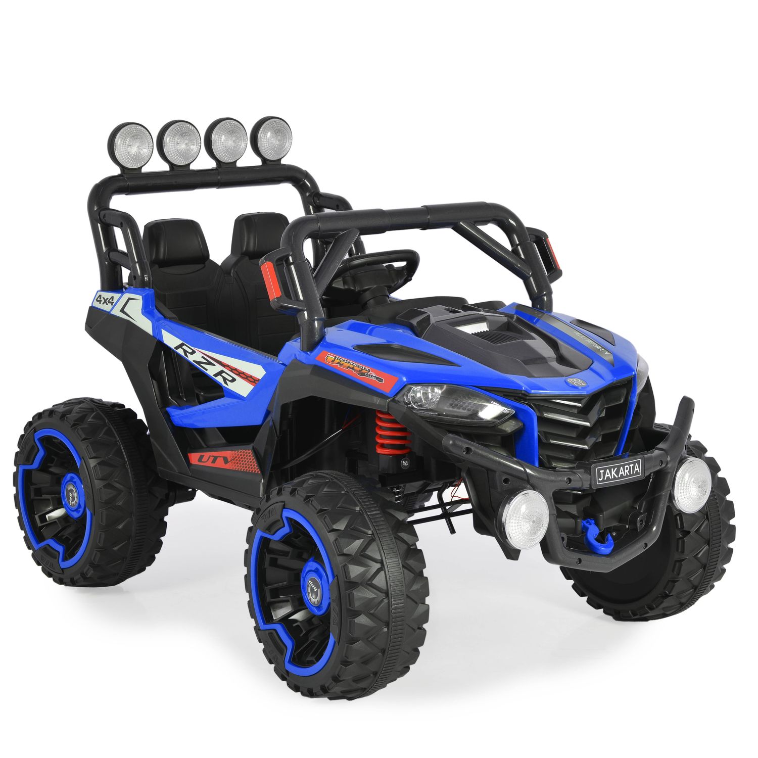 Moni Kinder Elektroauto Jeep Jakarta BLK-819, Fernbedienung, MP3, vier Motoren blau - Bild 1