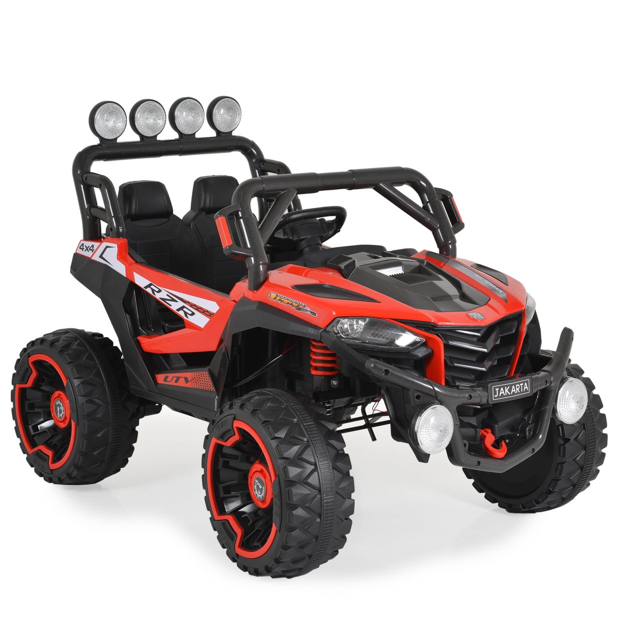 Moni Kinder Elektroauto Jeep Jakarta BLK-819, Fernbedienung, MP3, vier Motoren rot - Bild 1