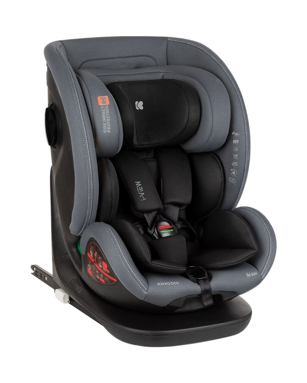 Kikkaboo Kindersitz i-View i-Size (40-150cm) Isofix Top Tether 360-Grad-Drehung dunkelgrau - Bild 1