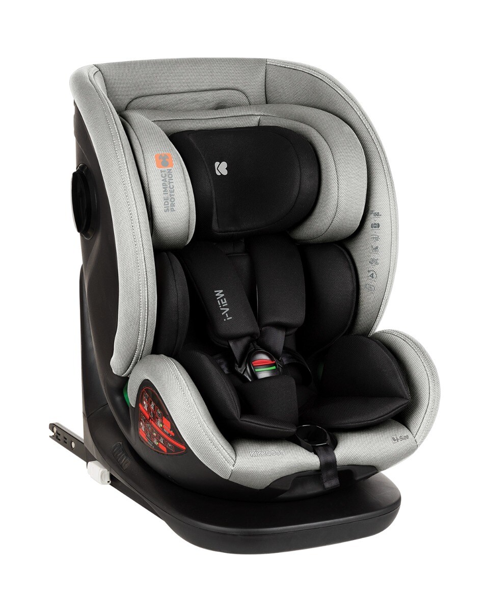 Kikkaboo Kindersitz i-View i-Size (40-150cm) Isofix Top Tether 360-Grad-Drehung hellgrau | 03800171208192